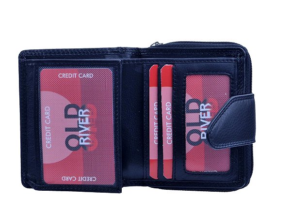 Wallet Old River Small leather wallet, black .