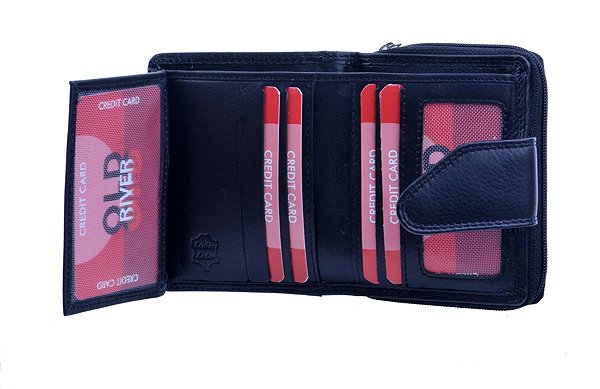 Wallet Old River Small leather wallet, black .