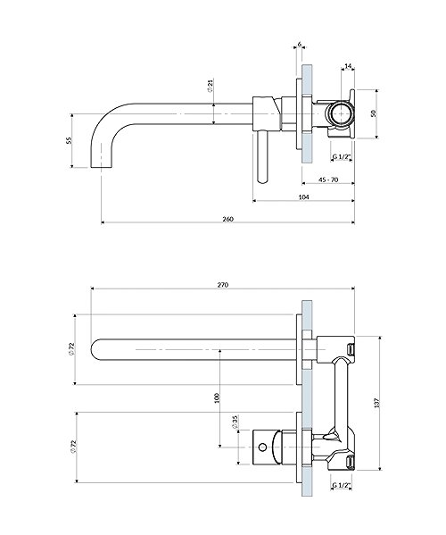 Tap OMNIRES Y basin mixer for concealed installation, nickel (Y1215HLNI) ...