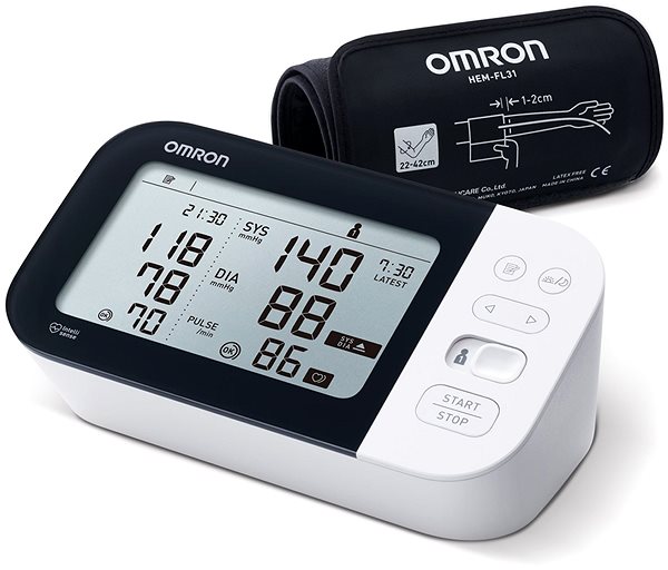 Manometer Omron M7 Intelli IT AFIB Digitalmanometer mit Bluetooth-Smart-Verbindung zum Omron Connect, 5 Jahre Garantie ...