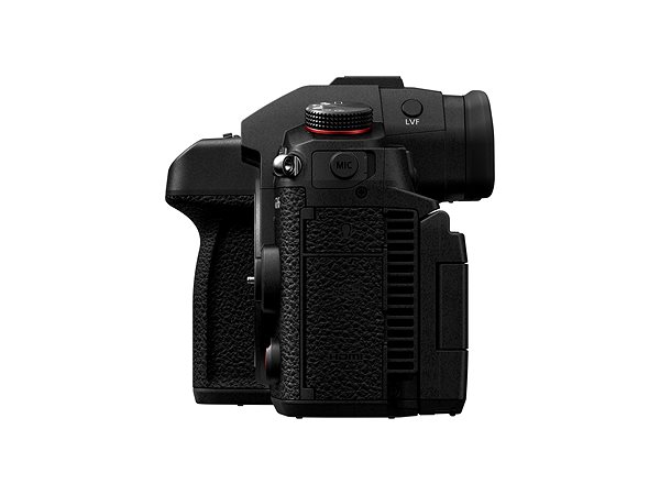 Digitalkamera Panasonic Lumix DC-GH6 + Leica DG Vario-Elmarit 12-60 mm f/2.8-4 Power O.I.S. Seitlicher Anblick
