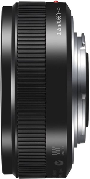 Objektiv Panasonic Lumix G 20mm f/1.7 schwarz Seitlicher Anblick