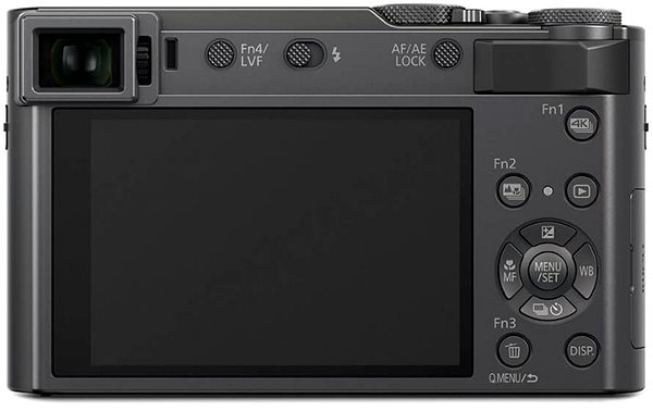Digitální fotoaparát Panasonic Lumix DMC-TZ200D stříbrný Zadní strana