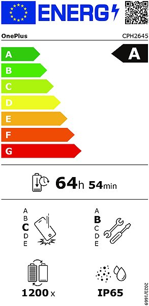 Mobile Phone OnePlus 13R 5G Energy label
