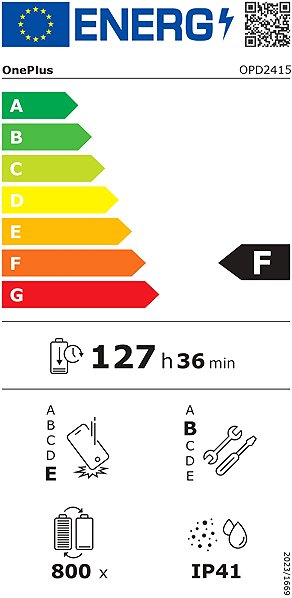 Tablet OnePlus Pad 3 WiFi Energy label