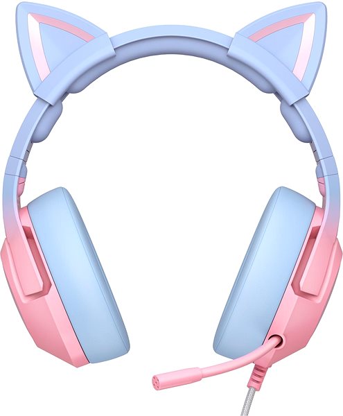 Onikuma K9 With Cat Ears Pink Blue Gaming Headset.