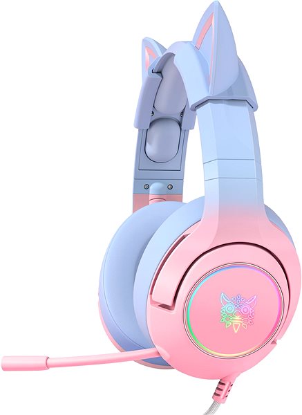 Onikuma K9 With Cat Ears Pink Blue Gaming Headset.