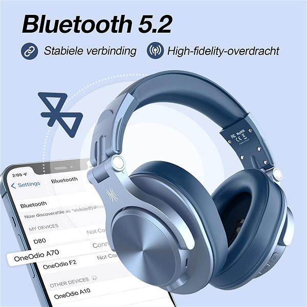 Kabellose Kopfhörer OneOdio A70 Blue ...