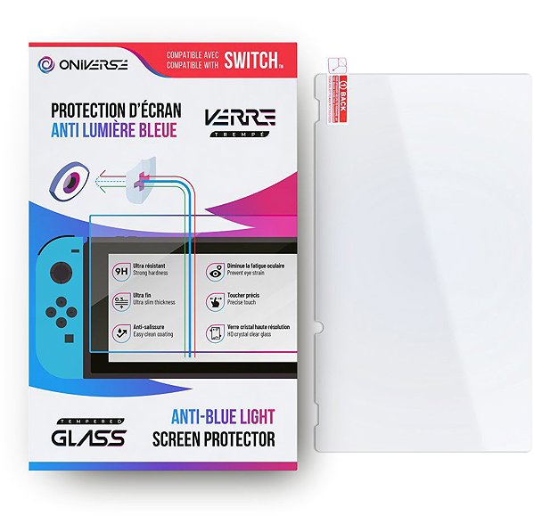 Glass Screen Protector ONIVERSE Anti-Blue Light Protective Glass for Nintendo Switch ...