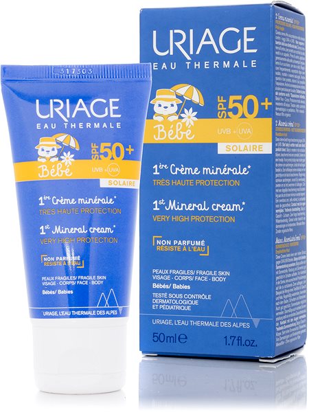 Opaľovací krém URIAGE Bébé 1st Mineral Cream SPF 50+ 50 ml ...