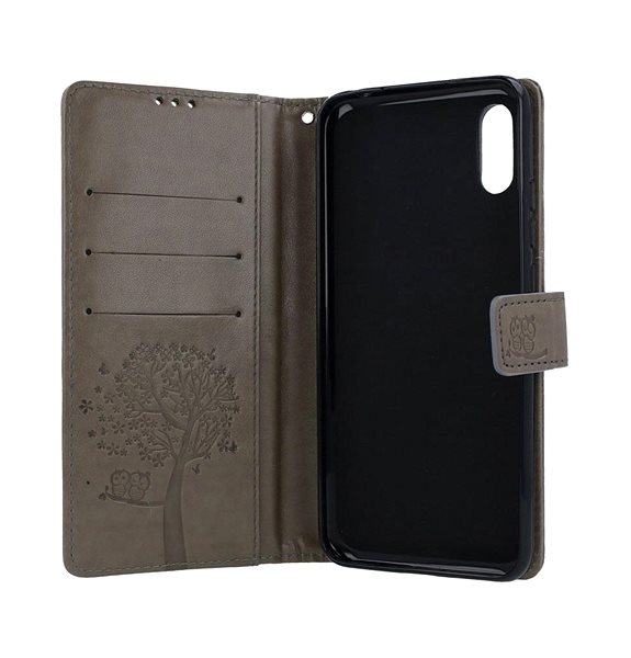 Kryt na mobil TopQ Kryt Xiaomi Redmi 9A knížkový Šedý strom sovičky 51602 ...
