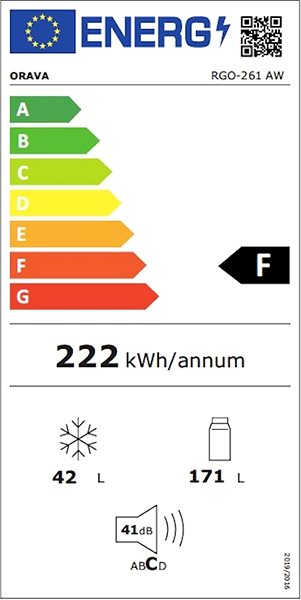 Refrigerator ORAVA RGO-261 Energy label