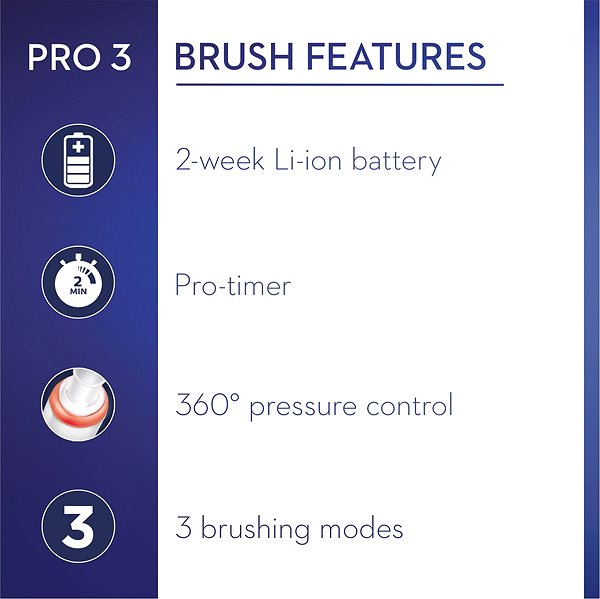 Electric Toothbrush Oral-B Pro 3 - 3000, Blue Features/technology