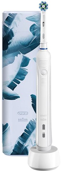 Elektrische Zahnbürste Oral-B Pro 750 Cross Action White + Reiseetui Screen