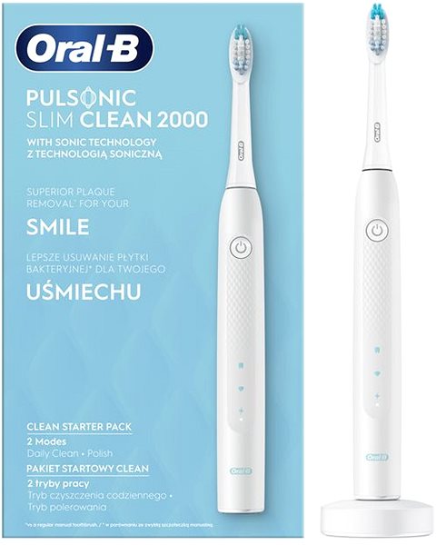 Electric Toothbrush Oral-B Pulsonic Slim Clean 2000 White Screen