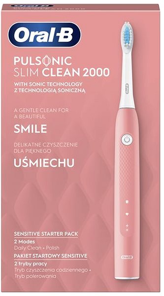 Elektromos fogkefe Oral-B Pulsonic Slim Clean 2000 Pink Csomagolás/doboz