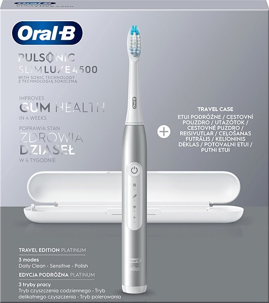 Electric Toothbrush Oral-B Pulsonic Slim Luxe 4500 Platinum Packaging/box