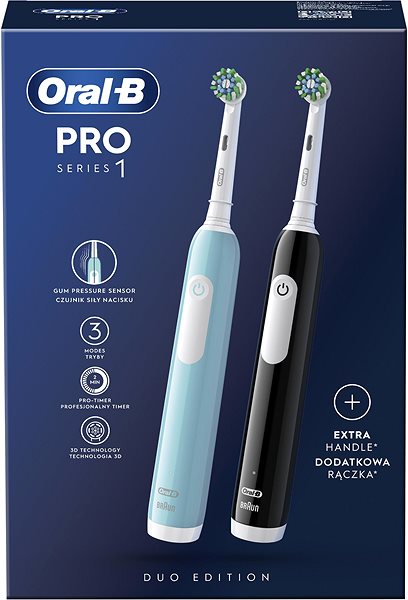 Elektrická zubná kefka Oral-B Pro Series 1 modrý a čierny – s dizajnom od Brauna ...