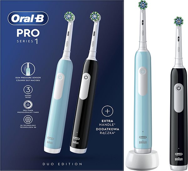 Elektromos fogkefe Oral-B Pro Series 1 Braun Design, kék/fekete ...