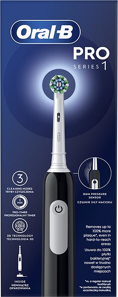Elektromos fogkefe Oral-B Pro Series 1 Braun Design, fekete ...