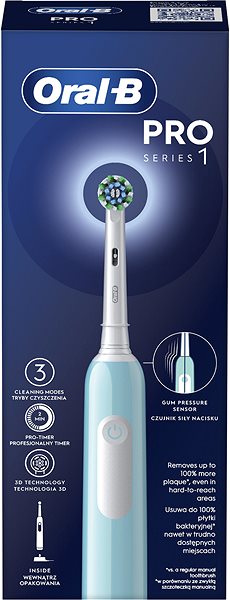 Elektrická zubná kefka Oral-B Pro Series 1 modrý – s dizajnom od Brauna ...