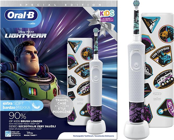Elektrische Zahnbürste Oral-B Kids Lightyear Elektrische Zahnbürste für Kinder ...