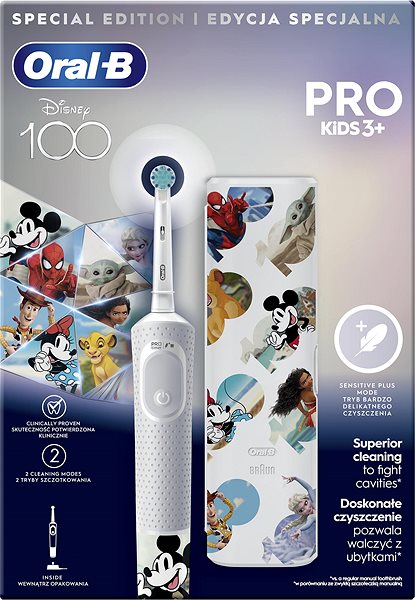 Elektromos fogkefe Oral-B Pro Kids 100 éves Disney Braun Design, tokkal ...