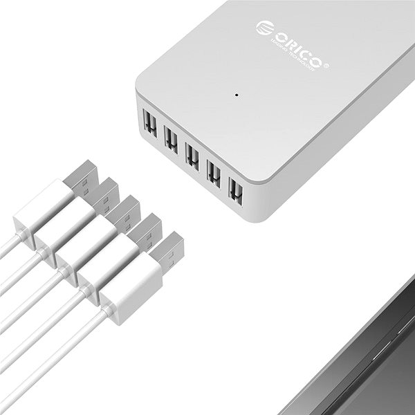 Töltő adapter ORICO Charger PRO 5x USB fehér Jellemzők/technológia