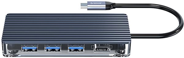Port-Replikator Orico USB-C Hub 6 in 1 Transparent - SD/TF Reader Anschlussmöglichkeiten (Ports)