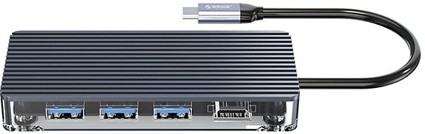 Port-Replikator Orico USB-C Hub 7in1 - transparent - SD/TF Lesegerät - Power Delievery Anschlussmöglichkeiten (Ports)