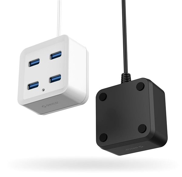 USB Hub Orico USB-A Hub 4×USB 3.0 Ultra mini Black Oldalnézet