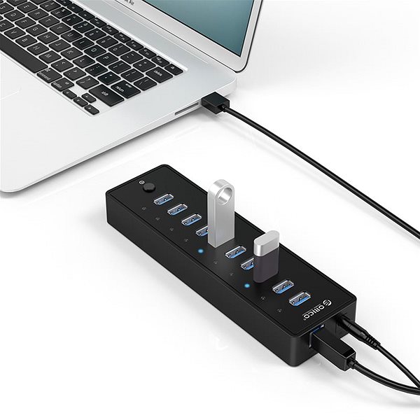 USB Hub Orico USB-A Hub 10xUSB 3.0 with Power Supply Lifestyle