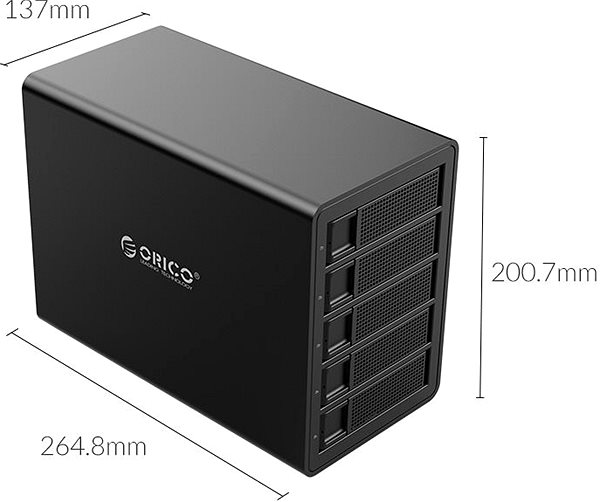 Externes Festplattengehäuse ORICO 3559RU3-EU-BK-BP RAID Technische Zeichnung