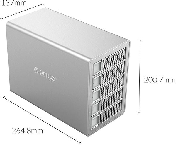 Externes Festplattengehäuse ORICO 3559U3-EU-SV-BP Technische Zeichnung