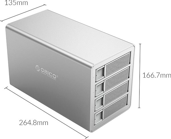 Externes Festplattengehäuse ORICO 3549RU3-EU-SV-BP RAID Technische Zeichnung
