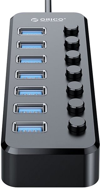 USB Hub ORICO TSU3-7A-10-BK-EP Oldalnézet
