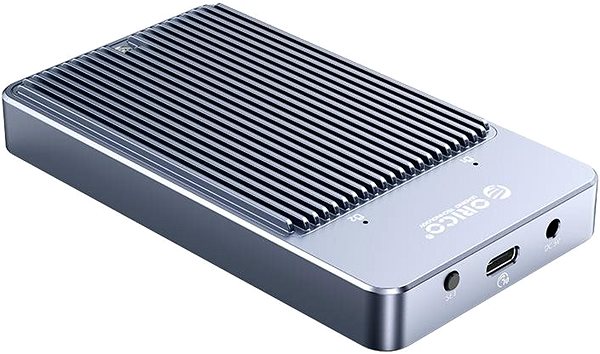 Externes Festplattengehäuse ORICO Dual bays M.2 NGFF SATA SSD Raid Enclosure Seitlicher Anblick
