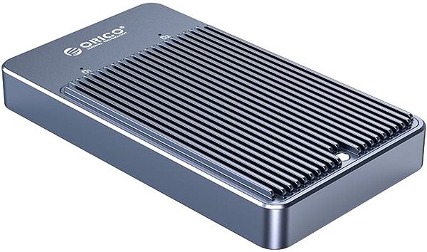 Externes Festplattengehäuse ORICO Dual bays M.2 NGFF SATA SSD Raid Enclosure Seitlicher Anblick