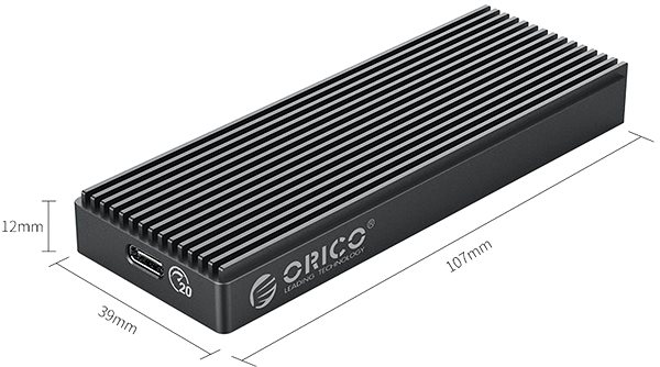 Externes Festplattengehäuse ORICO M2PAC3 Technische Zeichnung