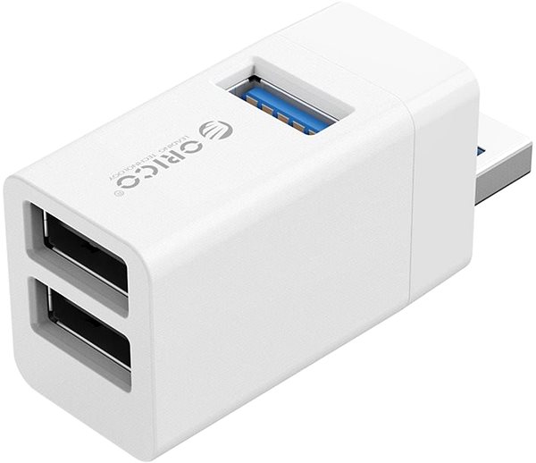 USB Hub ORICO 3IN1 MINI USB HUB - weiß Rückseite