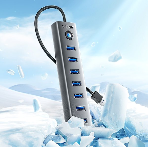 USB Hub ORICO USB-A to 7-Port High Speed USB 3.0 Aluminium Hub ...
