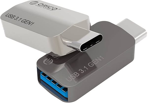 Adapter ORICO USB-C 3.1 Gen1 auf USB OTG Adapter Aluminium Silver Anschlussmöglichkeiten (Ports)
