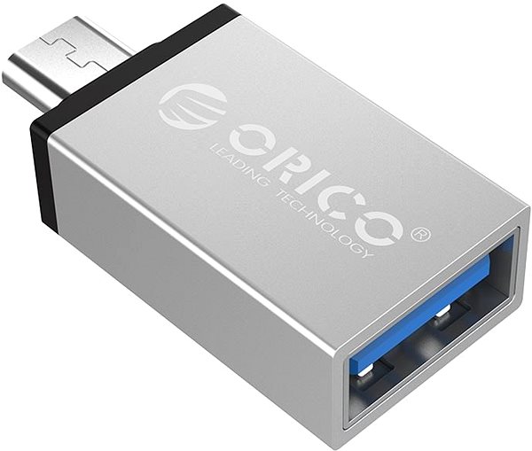 Adapter ORICO Micro USB auf USB-A OTG Adapter - silber Seitlicher Anblick