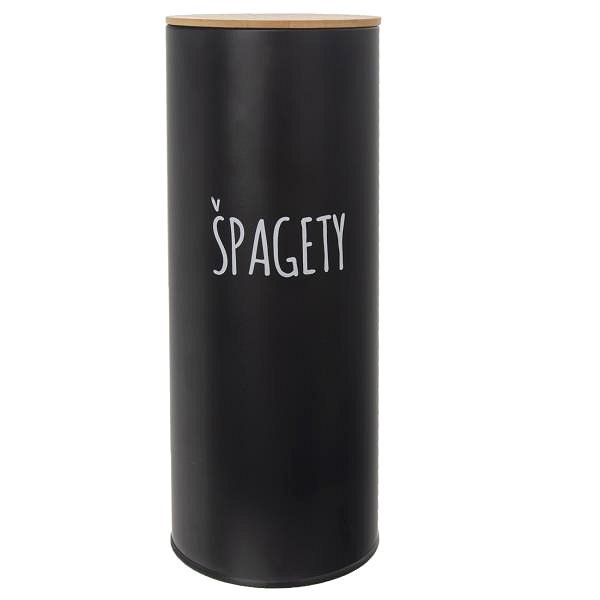 Tárolóedény Orion pléh/bambusz doboz 11 cm átmérőjű spagetti BLACK ...