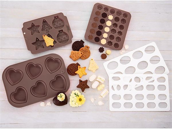 Baking Mould ORION Silicone Mould for Chocolate FLOWERS 30 Brown ...