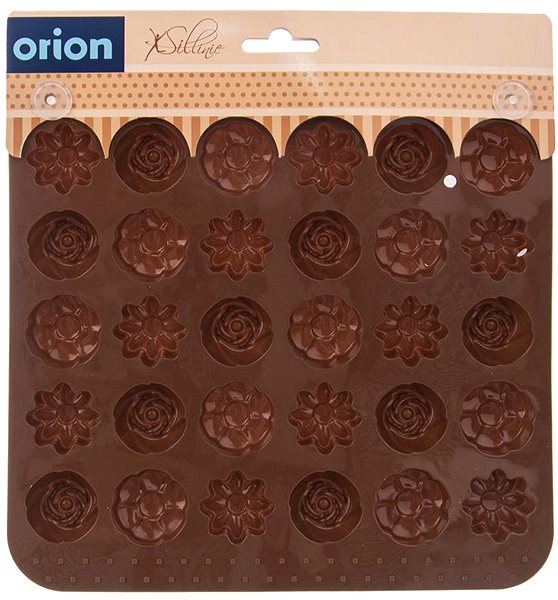 Baking Mould ORION Silicone Mould for Chocolate FLOWERS 30 Brown ...