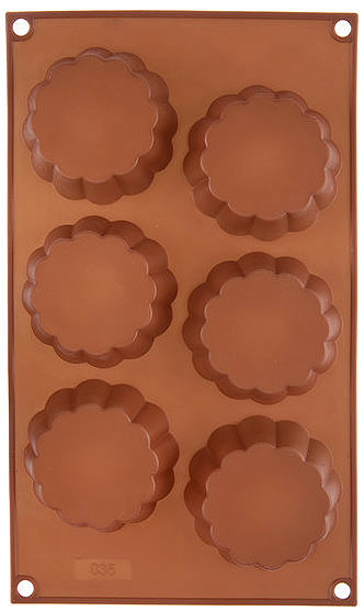 Baking Mould ORION Cupcake mould 6 brown silicone ...