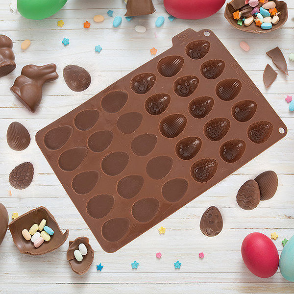 Baking Mould ORION chocolate Easter egg mould 30 brown silicone Lifestyle