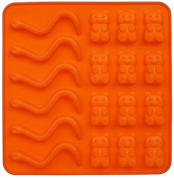 Baking Mould ORION Silicone Form, Teddy Bears and Earthworms ORANGE ...