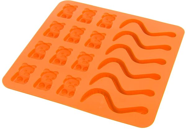 Baking Mould ORION Silicone Form, Teddy Bears and Earthworms ORANGE ...